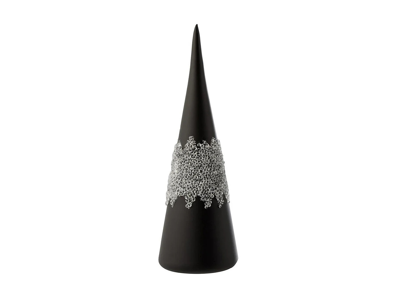 Statuette Déco "Cône Glace Diamant" 28cm Noir