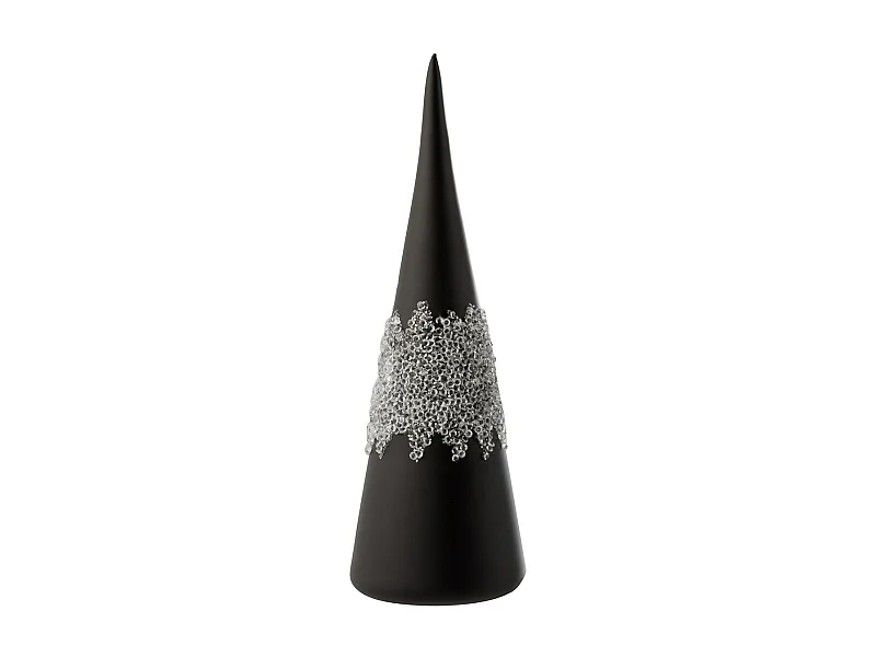 Statuette Déco "Cône Glace Diamant" 28cm Noir