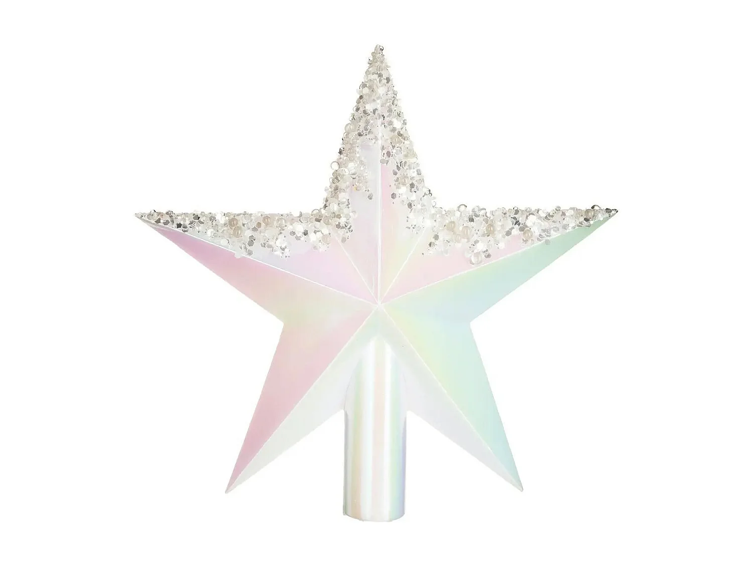 Cimier Étoile Gouttes "Colorama" 22cm Blanc Irisé