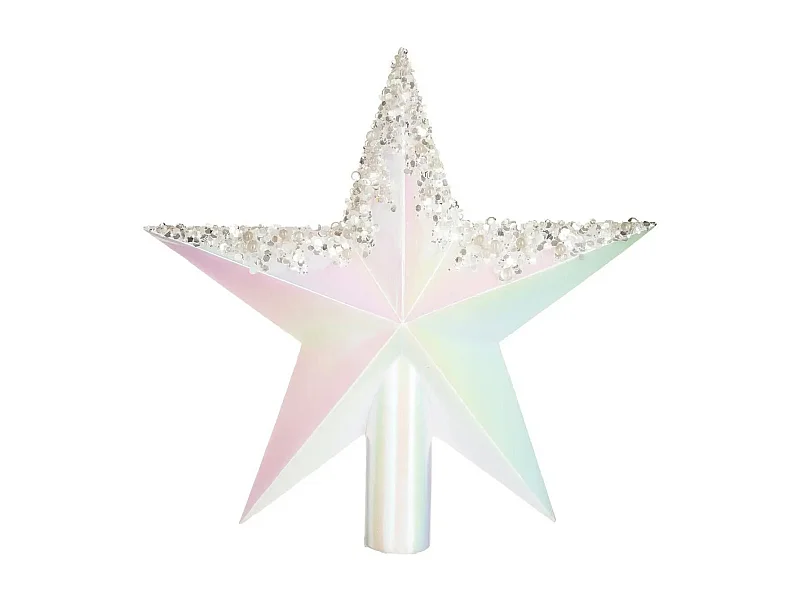 Cimier Étoile Gouttes "Colorama" 22cm Blanc Irisé