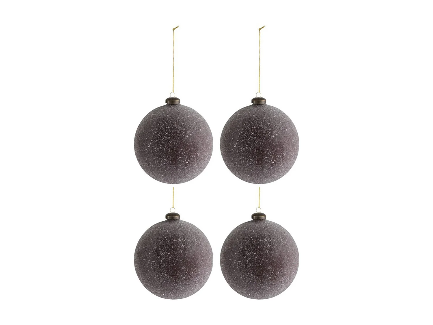 Lot de 4 Boules de Noël "Perles" 12cm Bordeaux