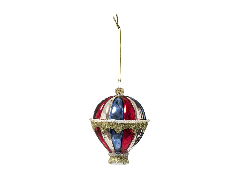Sujet de Noël Montgolfière "La Piste" 9cm Multicolore