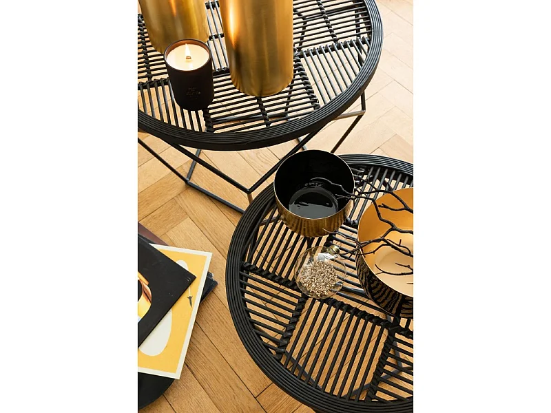 Caja de 4 bolas de Navidad de vidrio transparente - oro 10x10x10 cm