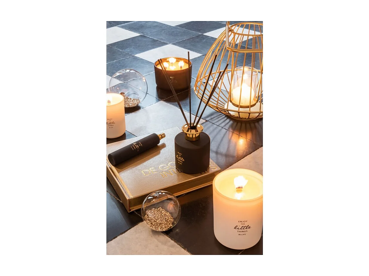 Lot de 4 Boules de Noël en Verre "Paillettes Or" 24cm Transparent