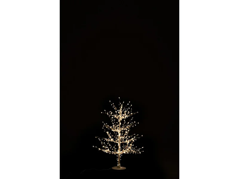 Árbol desnudo con luces LED de metal blanco 77x77x125 cm