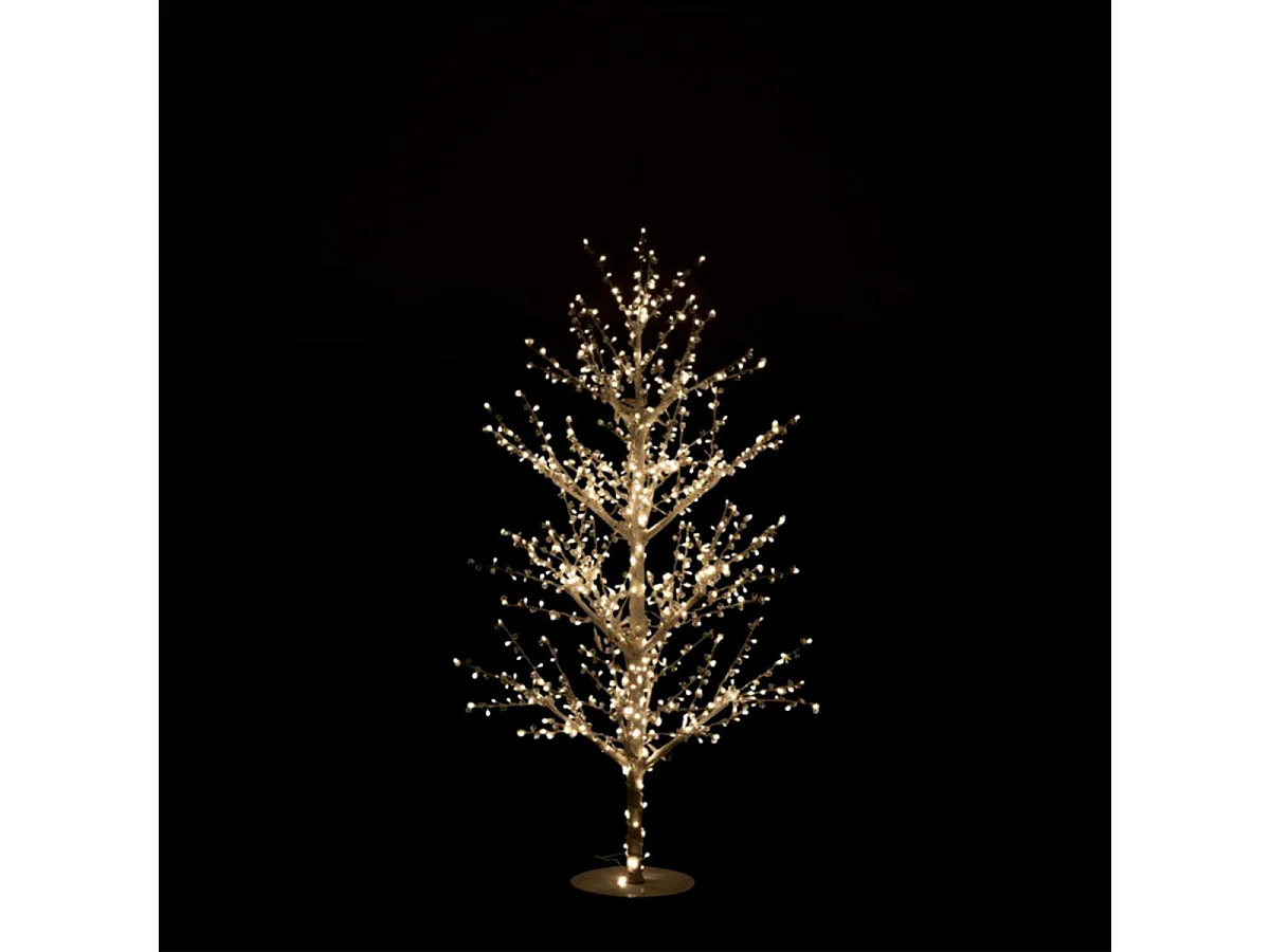Statuette Déco à Led "Arbre Nu Perles" 125cm Blanc