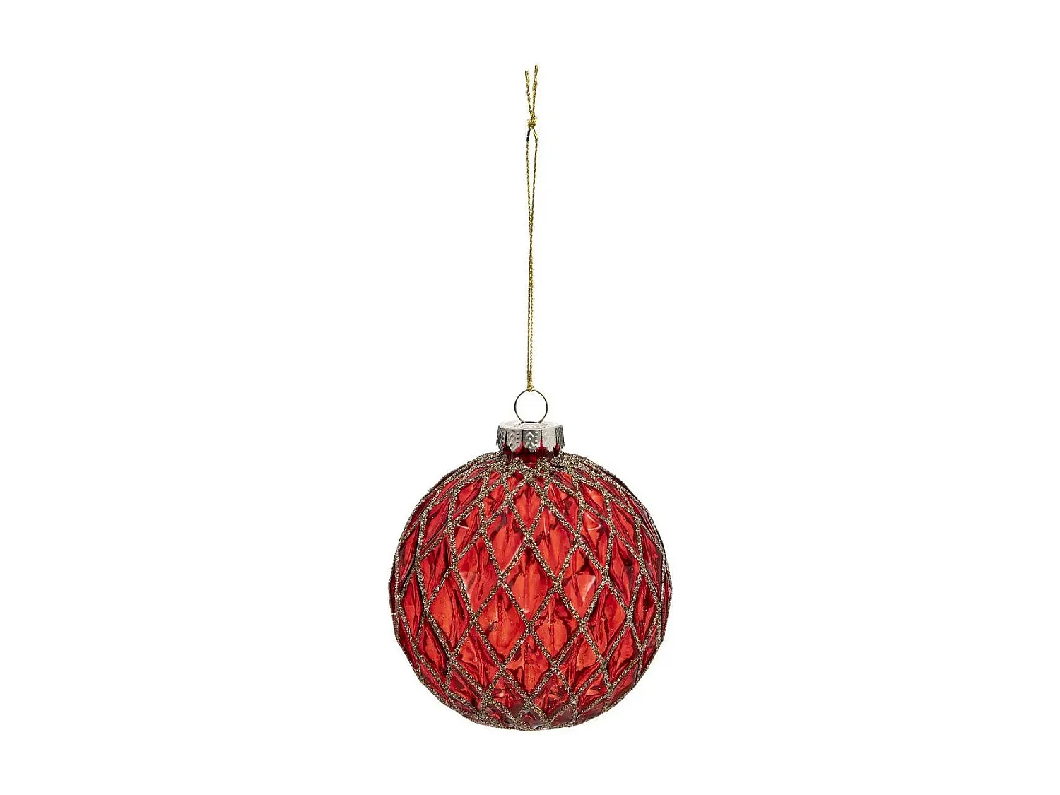 Lot de 3 Boules de Noël Déco "Soir" 8cm Rouge