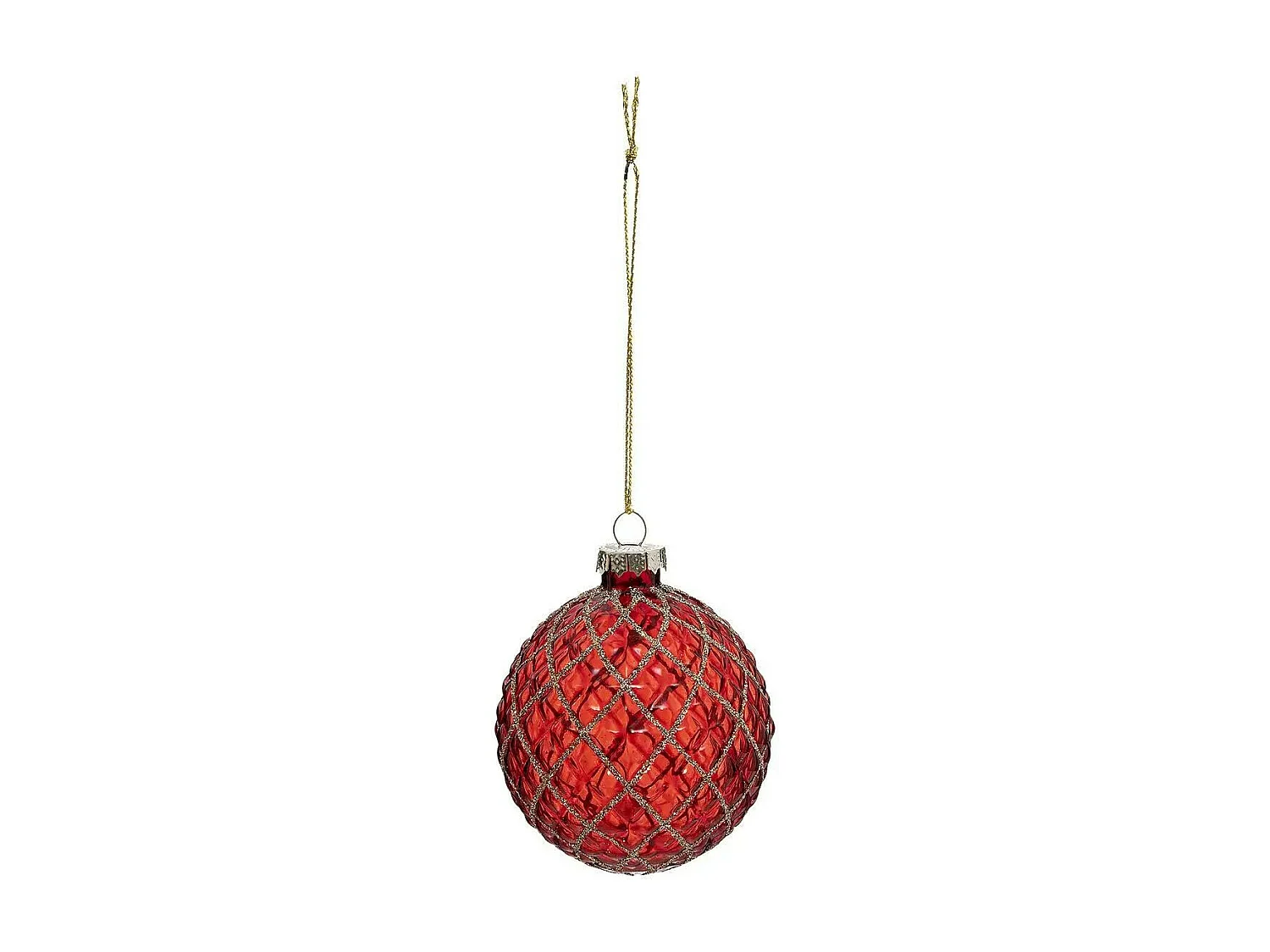 Lot de 3 Boules de Noël Déco "Soir" 8cm Rouge