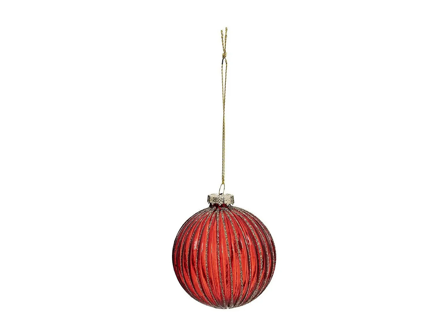 Lot de 3 Boules de Noël Déco "Soir" 8cm Rouge
