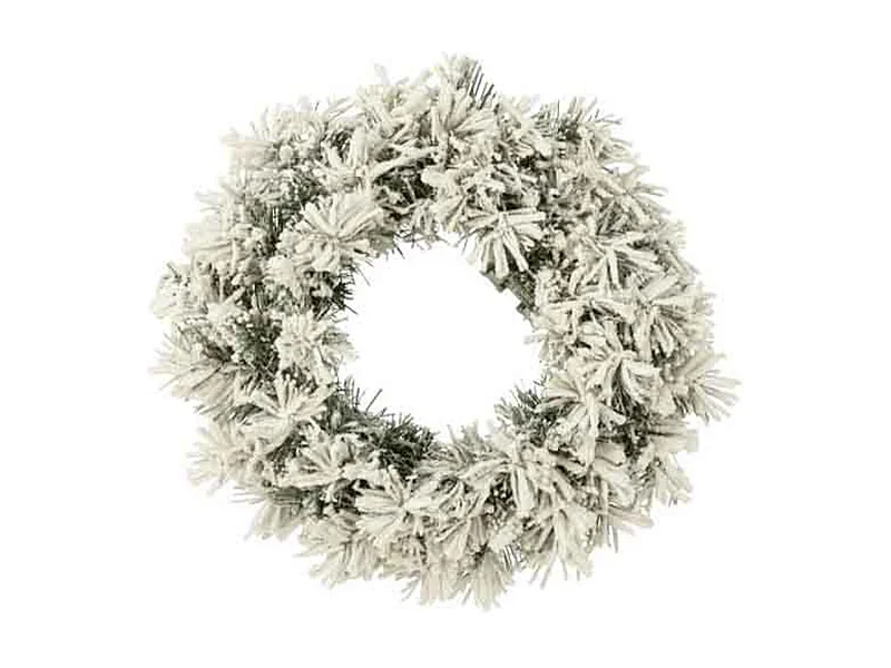 Couronne de Noël Led "Enneigée" 44cm Vert & Blanc