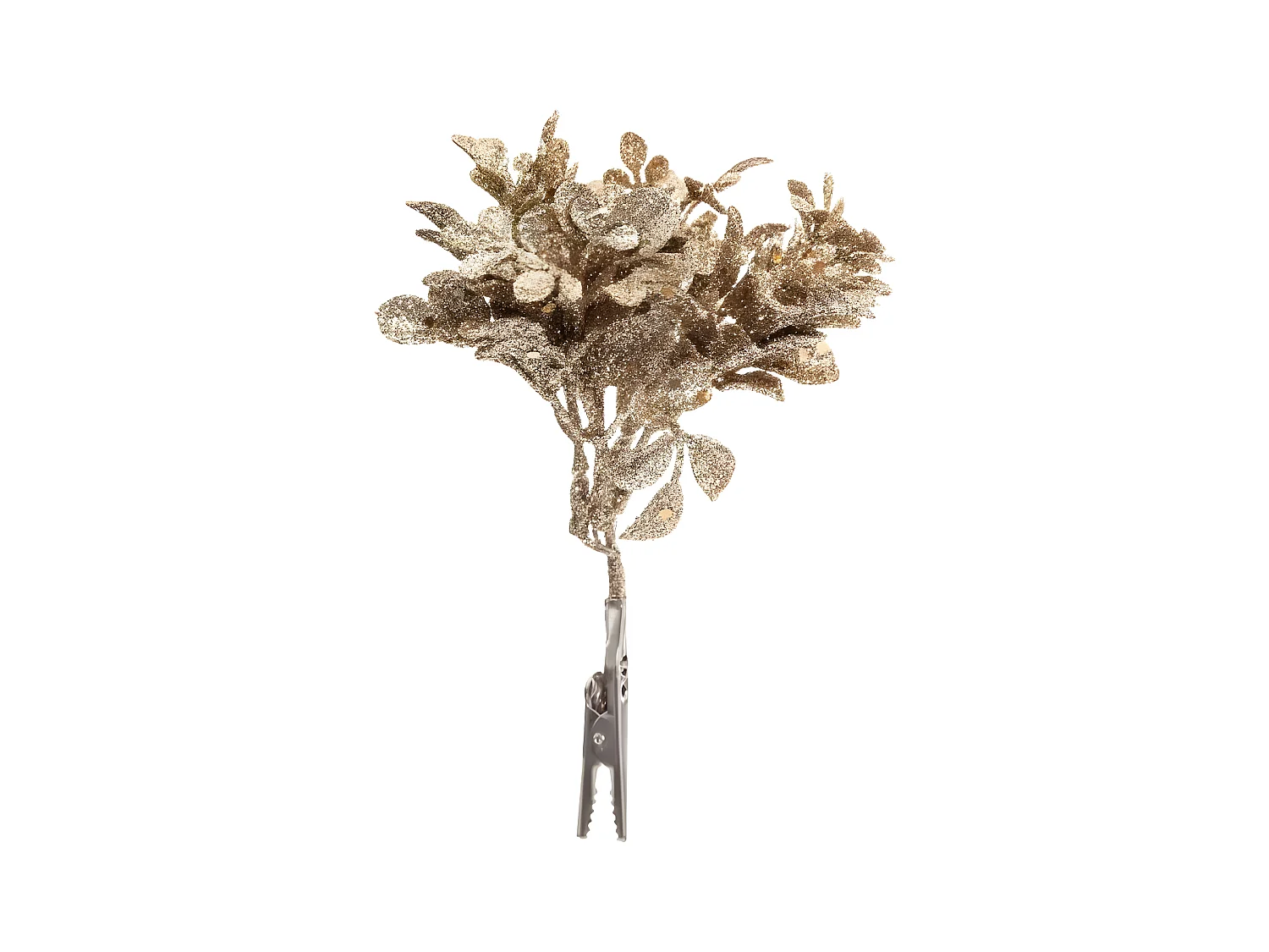 Sujet de Noël "Fleur Paillettes" 15cm Or