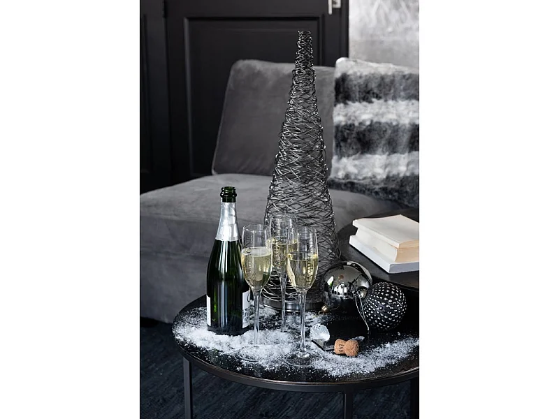 Scatola di 4 palline di Natale in vetro grigio 12x12x12 cm