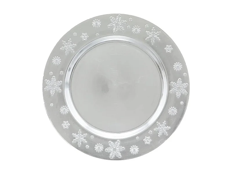 Assiette de Présentation "Flocon" 33cm Argent