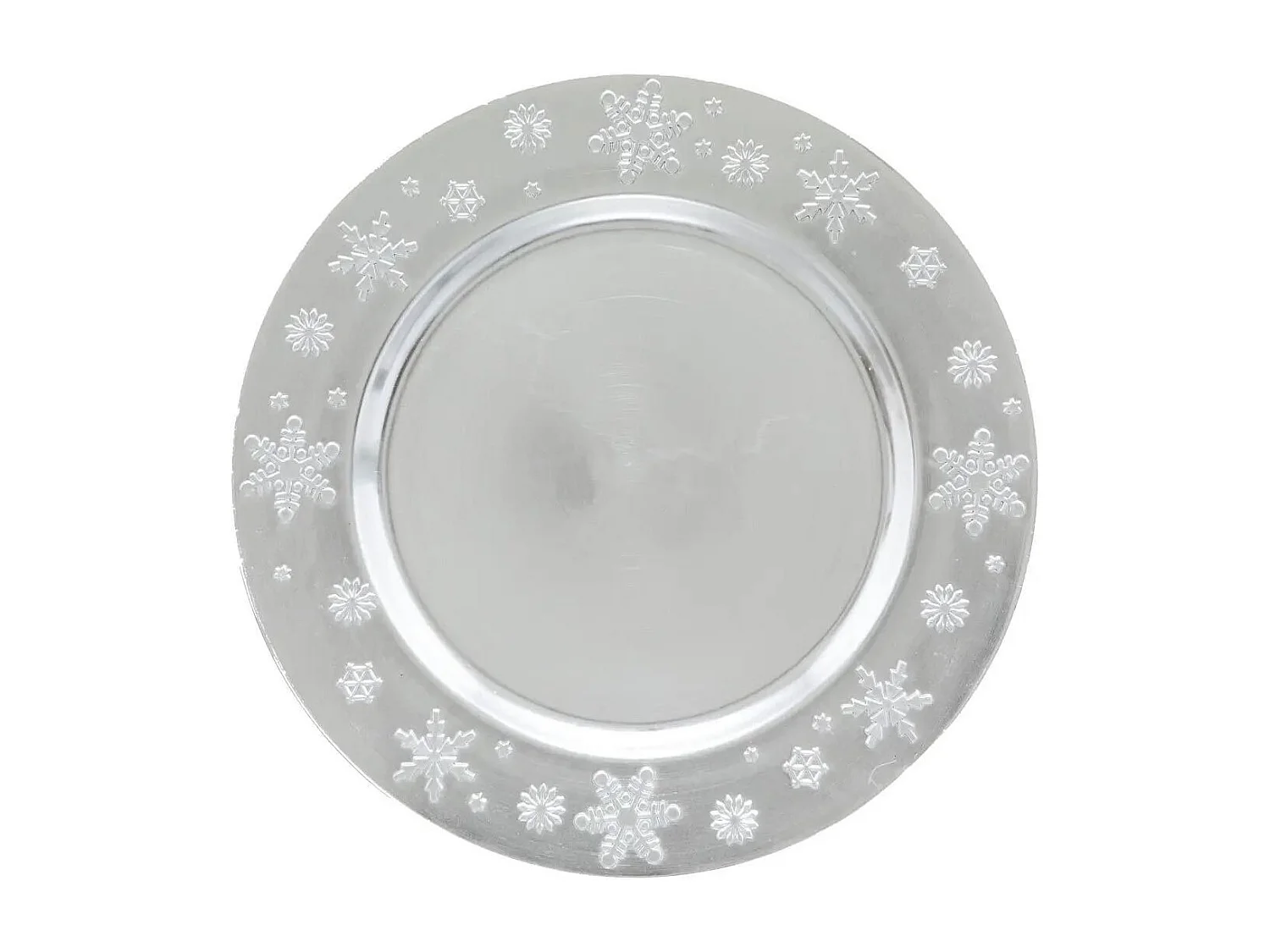 Assiette de Présentation "Flocon" 33cm Argent