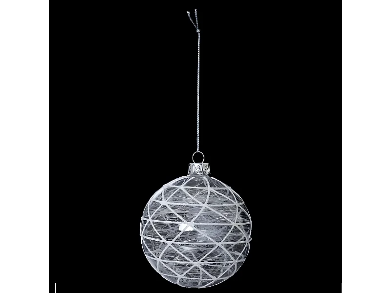 Boule de Noël en Verre "Polaire" 8cm Transparent