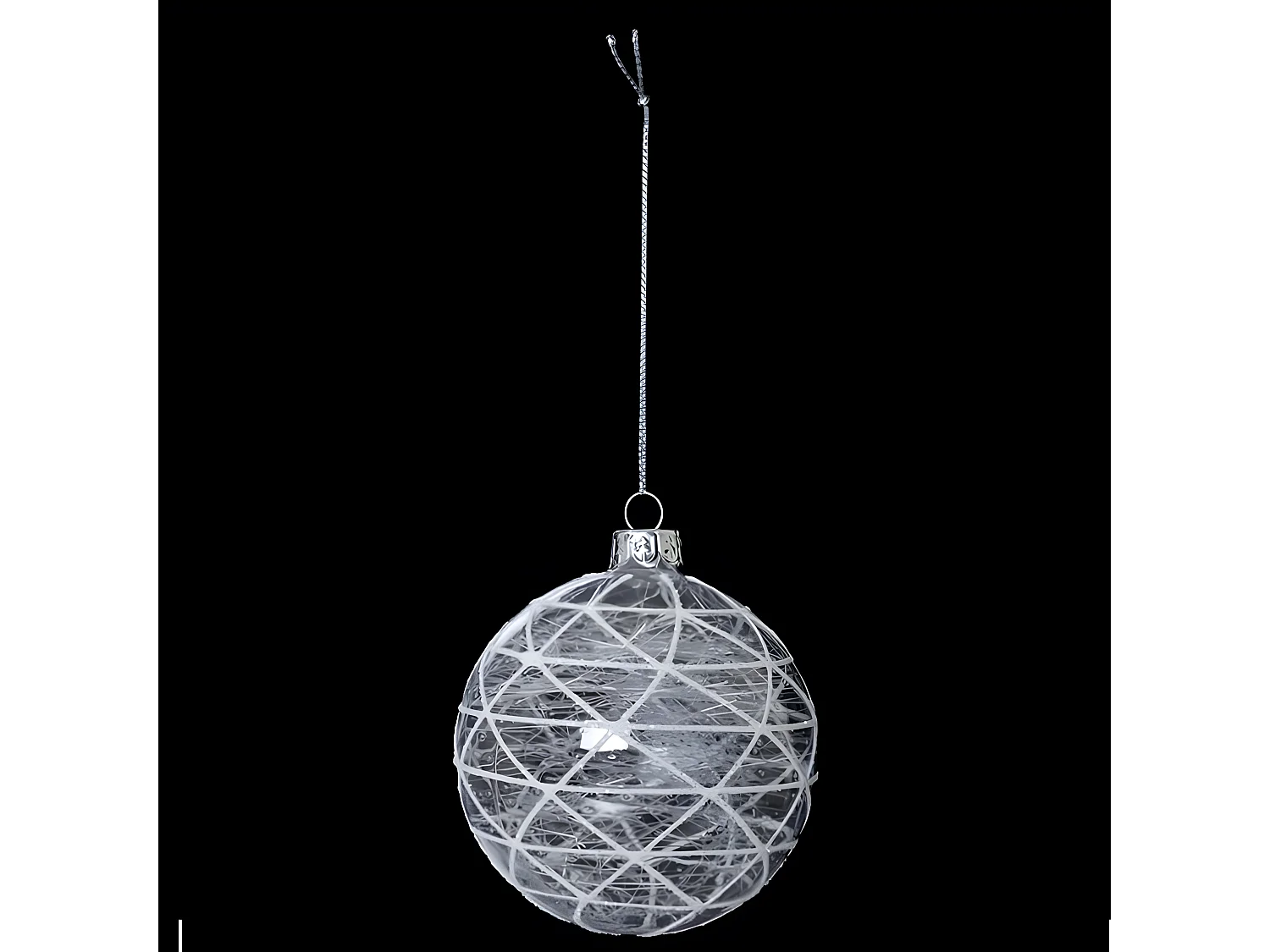 Boule de Noël en Verre "Polaire" 8cm Transparent