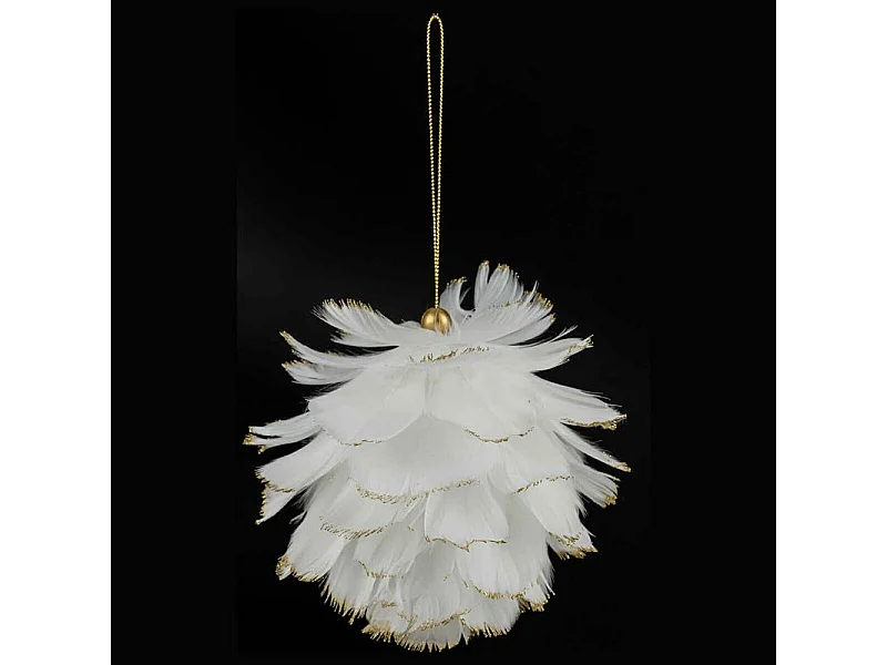 Sujet de Noël Plume "Héritage" 15cm Blanc