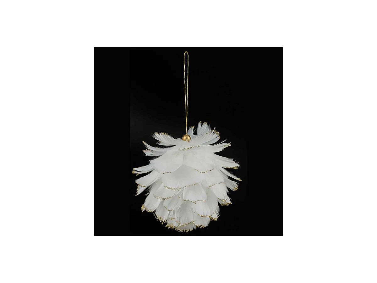 Sujet de Noël Plume "Héritage" 15cm Blanc