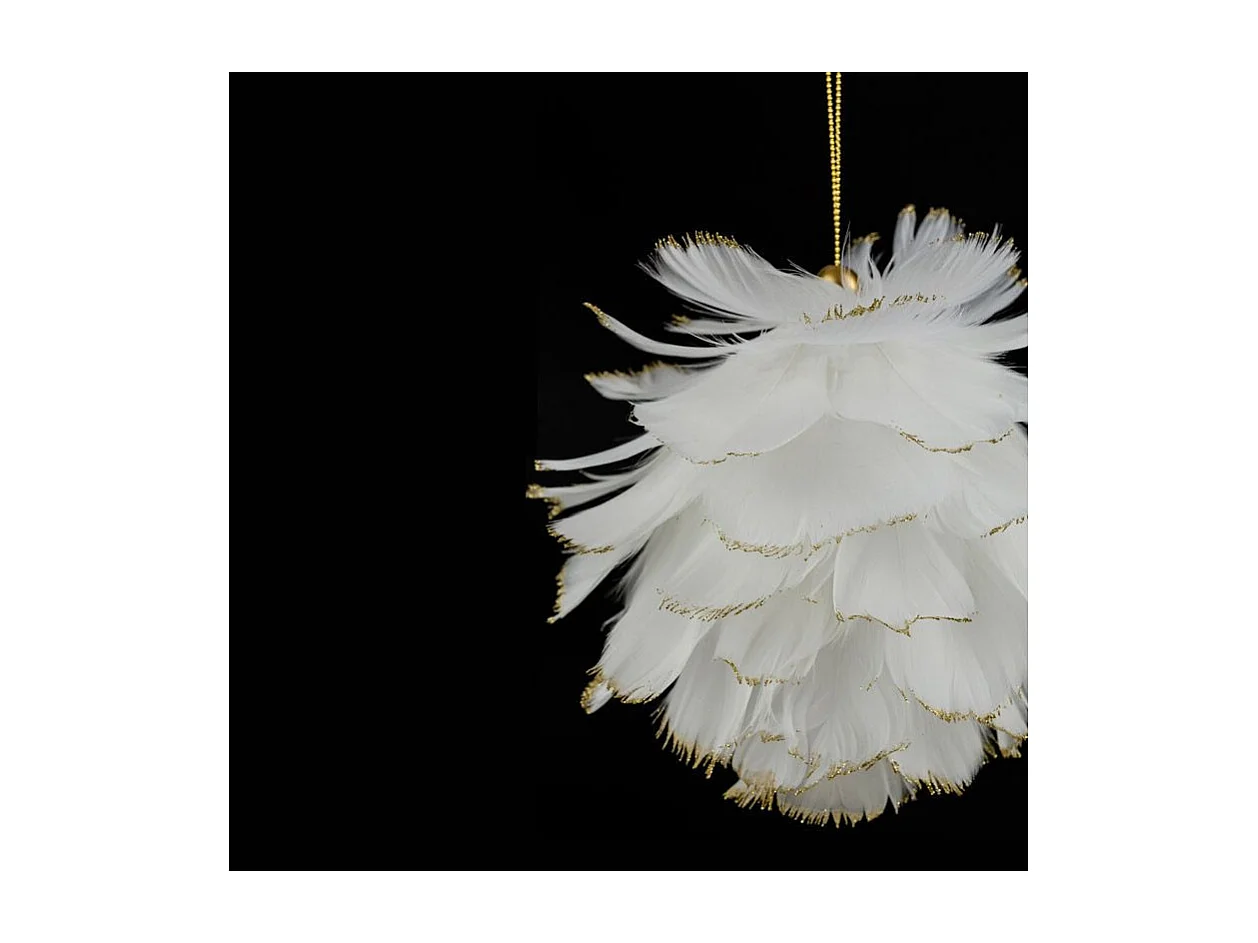 Sujet de Noël Plume "Héritage" 15cm Blanc