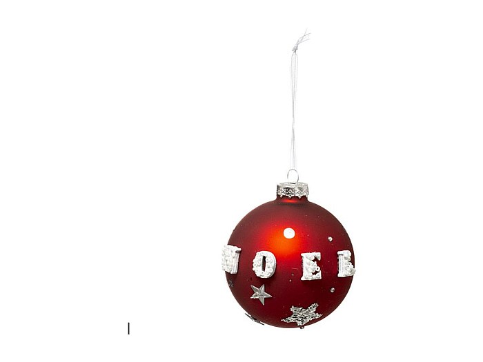 Boule De Noël En Verre Rouge EDG Enzo De Gasperi – Sphère Fleur 10 Cm – NEUF