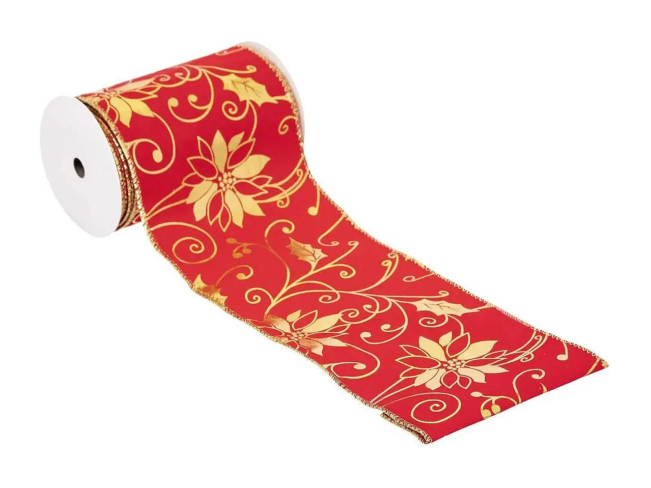 Guirlande de Noël Ruban "Féérie Folk" 12x500cm Rouge