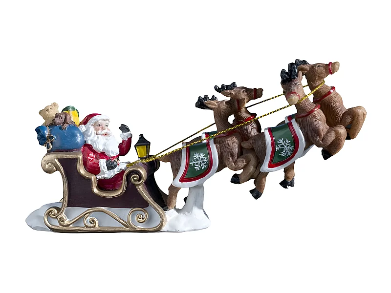 Santon de Noël "Traineau" 14cm Multicolore