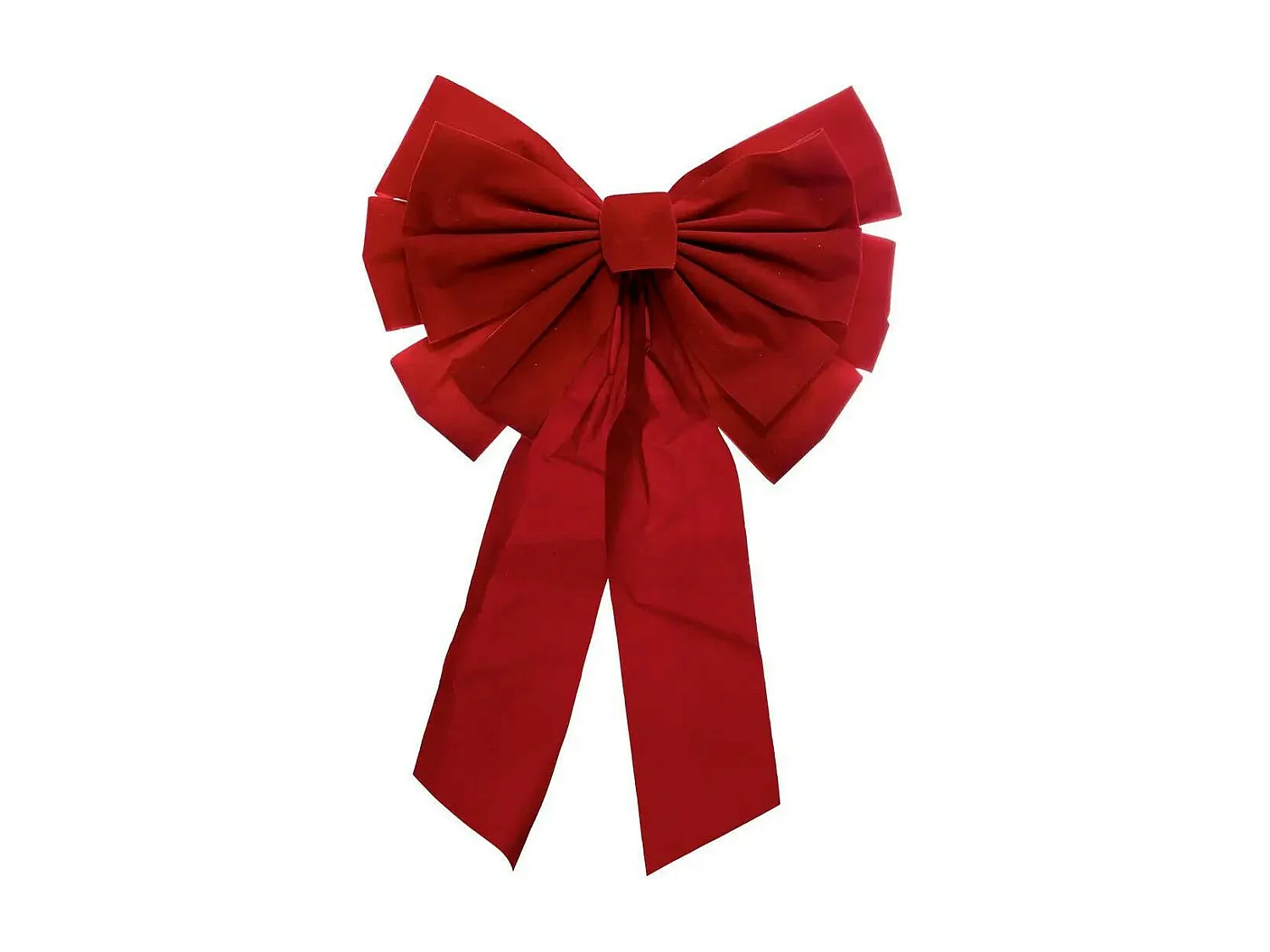 Nœud Déco Velours "Soir de Noël" 60cm Rouge