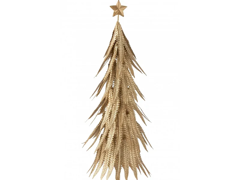 Albero di Natale decorativo a led in vetro - metallo oro 16x16x57 cm
