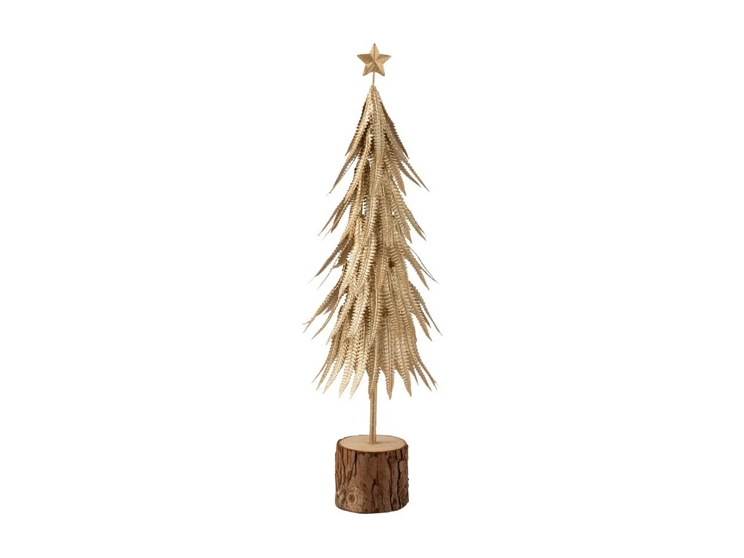 Albero di Natale decorativo a led in vetro - metallo oro 16x16x57 cm