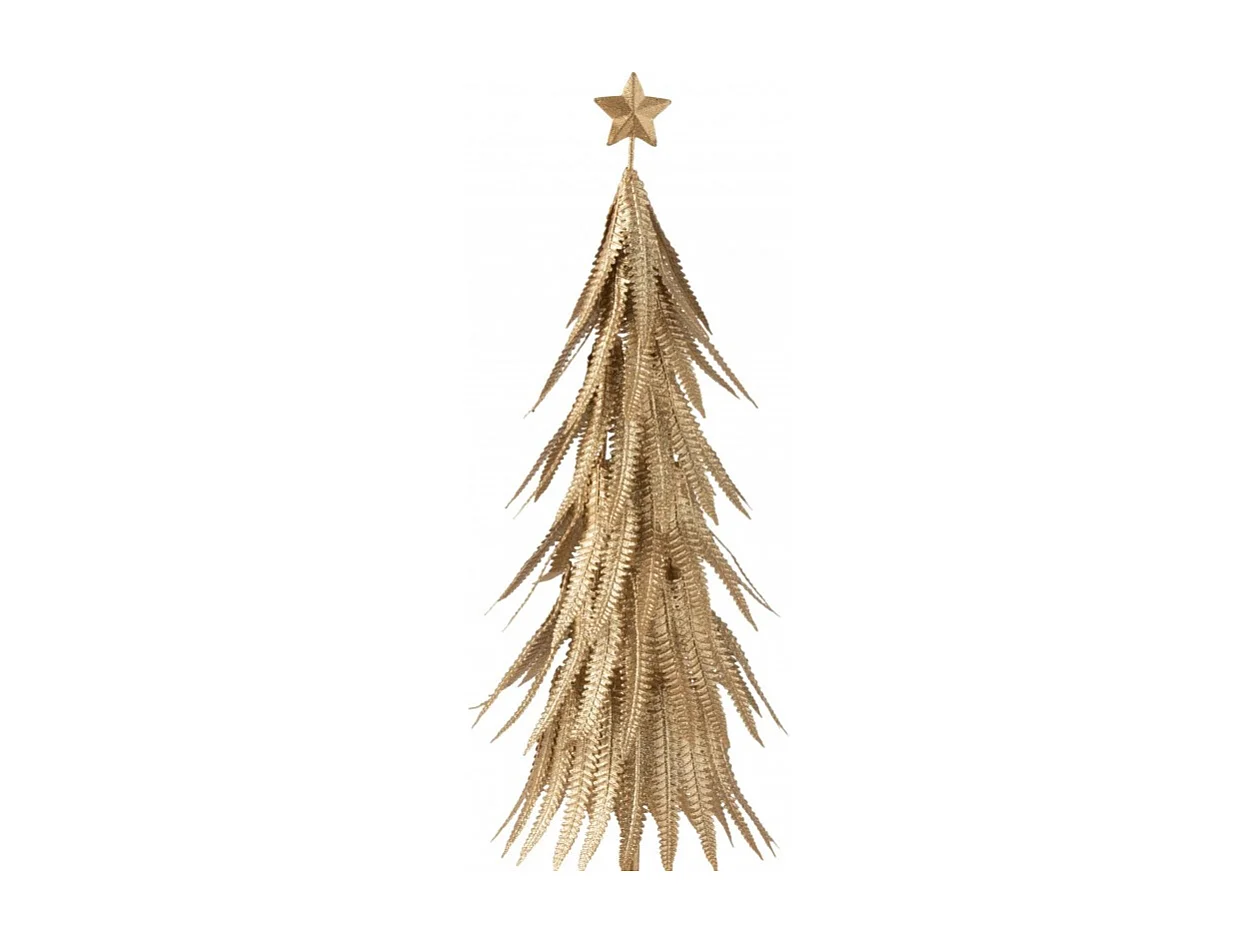 Albero di Natale decorativo a led in vetro - metallo oro 16x16x57 cm