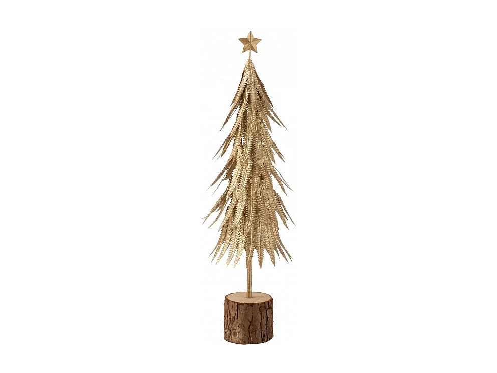 Albero di Natale decorativo a led in vetro - metallo oro 16x16x57 cm