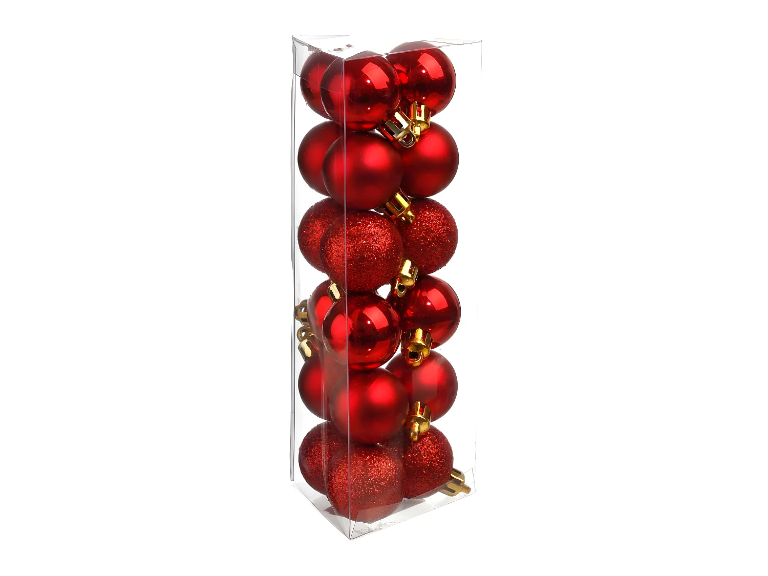 Lot de 18 Boules de Noël "Colorama" 3cm Rouge