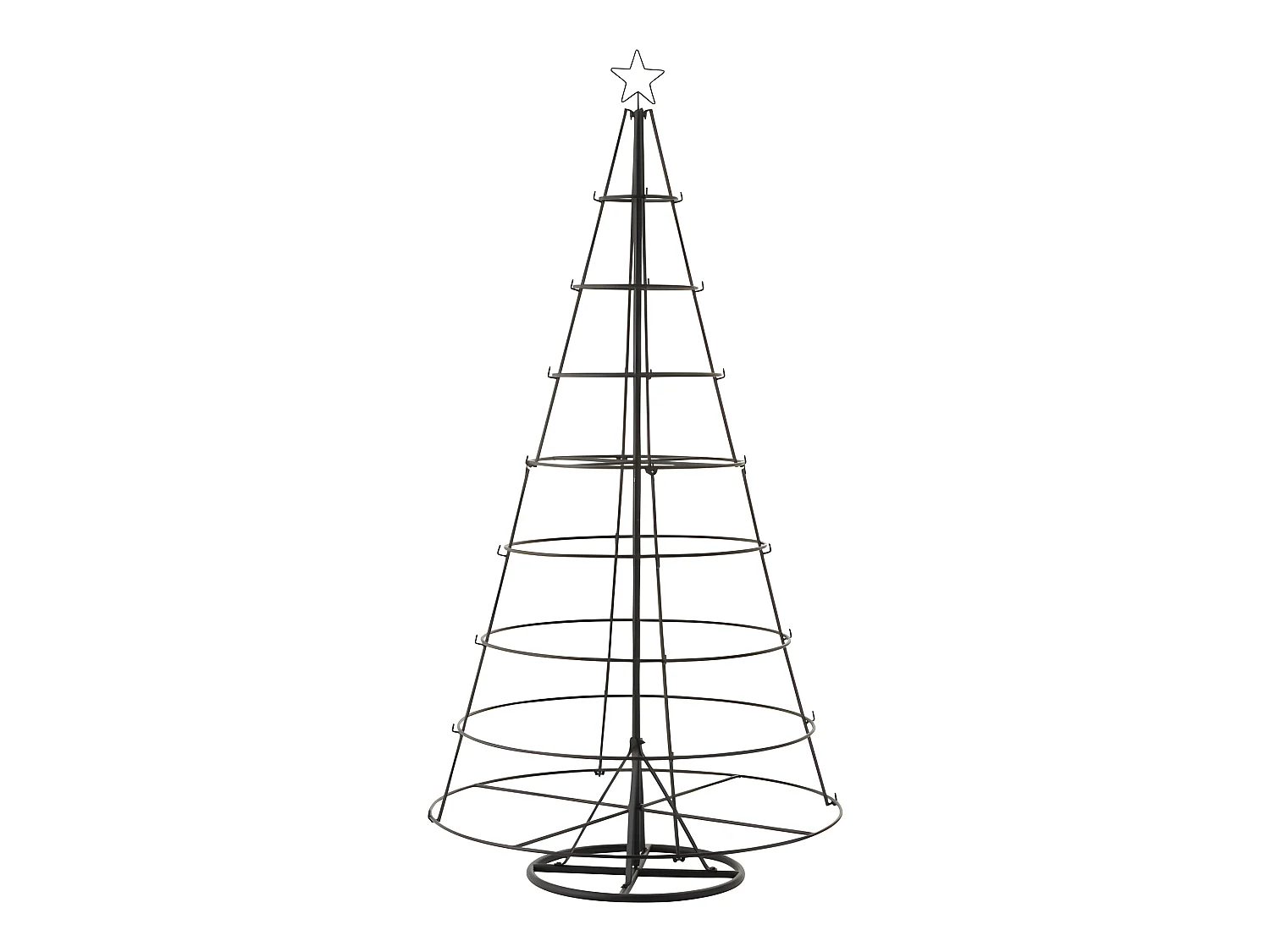 Statue Déco "Arbre de Noël 8 Niveaux" 188cm Noir