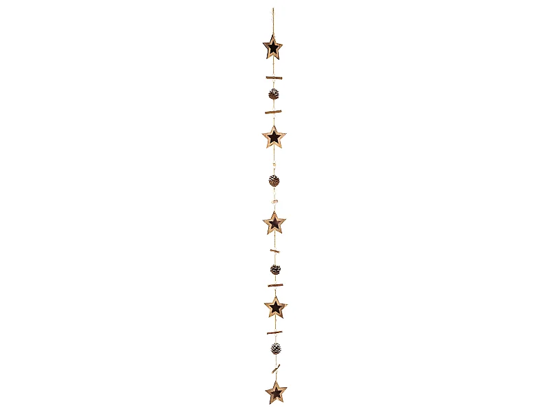 Guirlande de Noël Étoiles "Hors Piste" 125cm Naturel