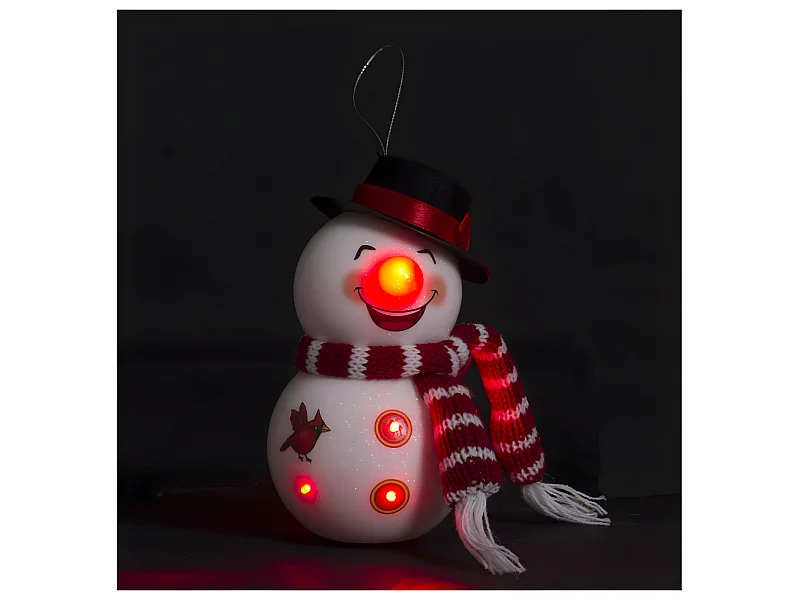 Sujet de Noël "Bonhomme de Neige" 14cm Blanc