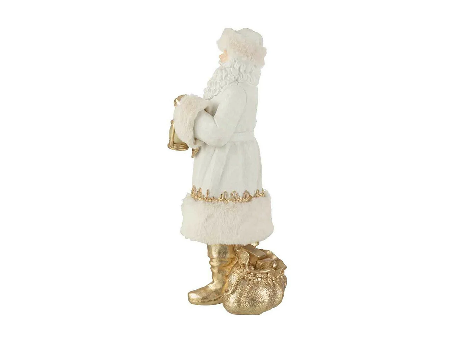 Babbo Natale in resina bianca 20,5x18,5x44,5 cm