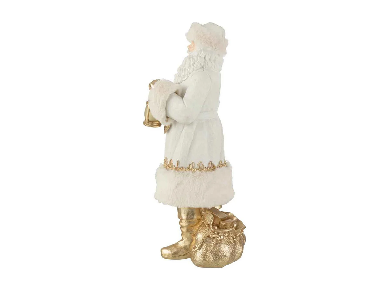Babbo Natale in resina bianca 20,5x18,5x44,5 cm