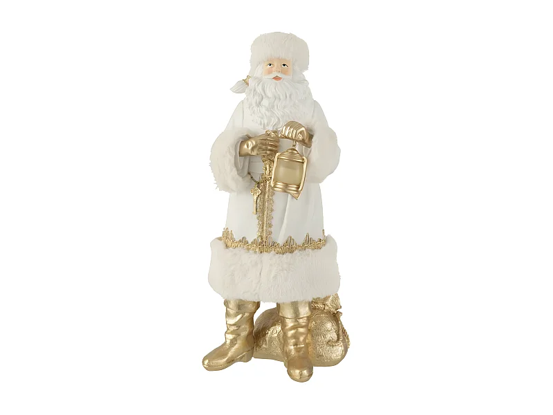 Babbo Natale in resina bianca 20,5x18,5x44,5 cm