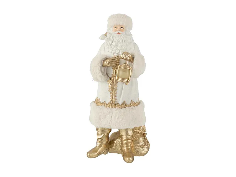 Babbo Natale in resina bianca 20,5x18,5x44,5 cm