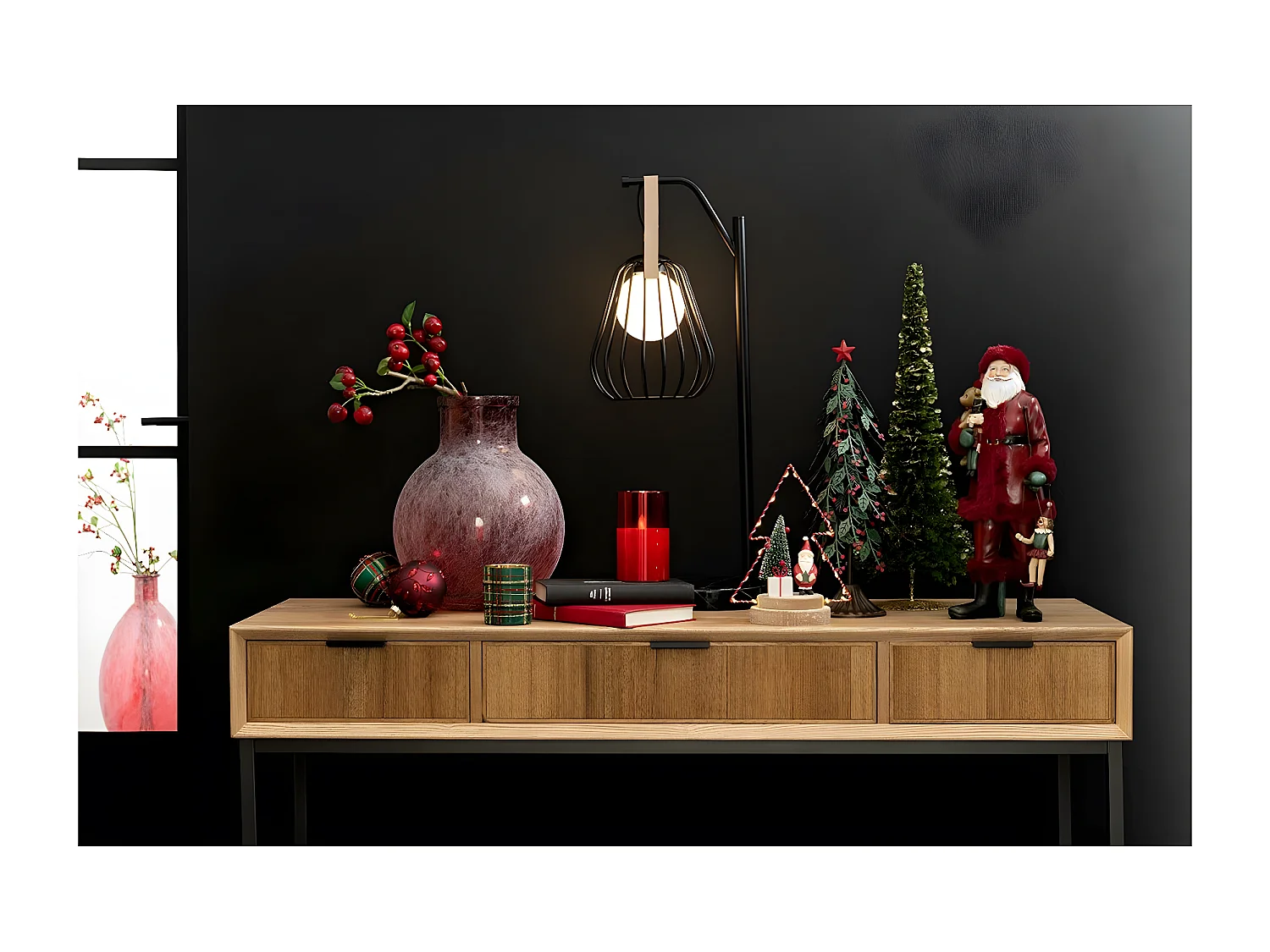 Arbre de Noël à Poser "Paillettes" 50cm Vert & Or