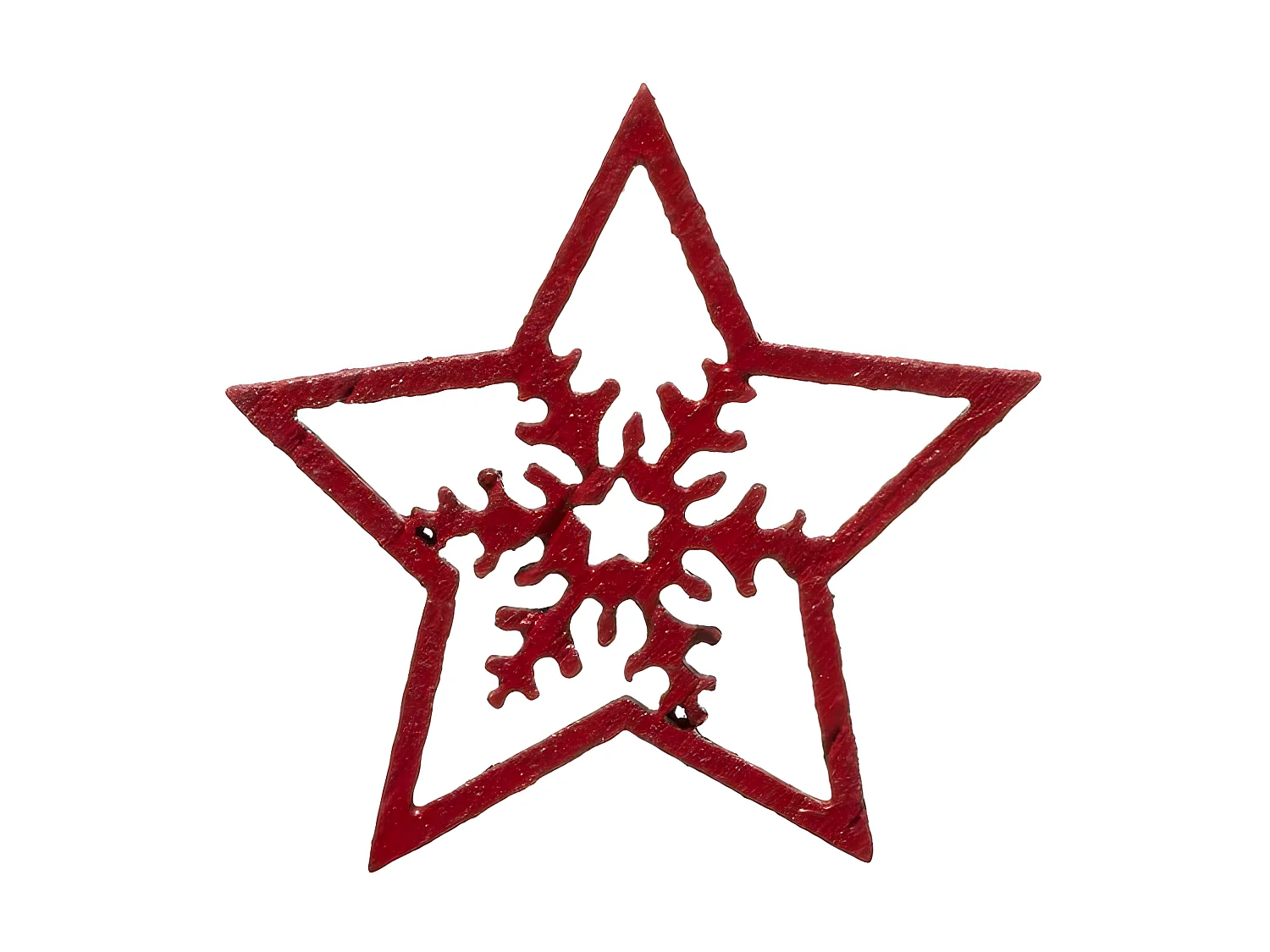 Lot de 100 Étoiles en Bois "Bocal" 7cm Rouge