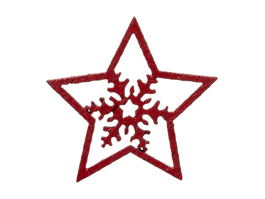 Lot de 100 Étoiles en Bois "Bocal" 7cm Rouge