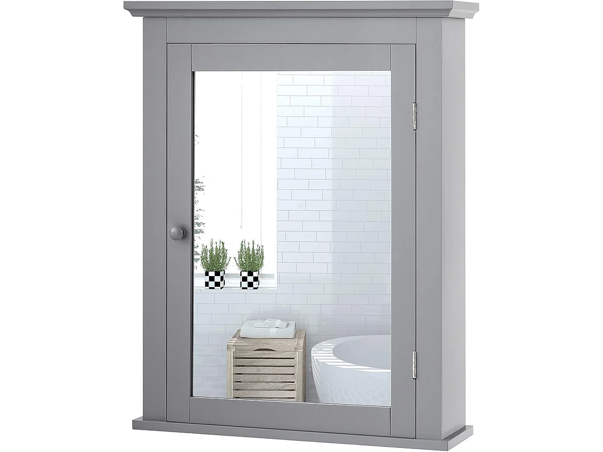Armoire de toilettes mural salle de bains , ajustable en 5 positions 56x14x69,5cm