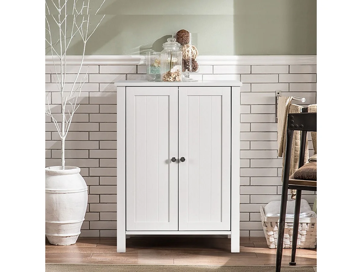 Meuble de salle de bain, armoire de rangement sur pieds avec étagères réglables, 60 x 30 x 80,5 cm