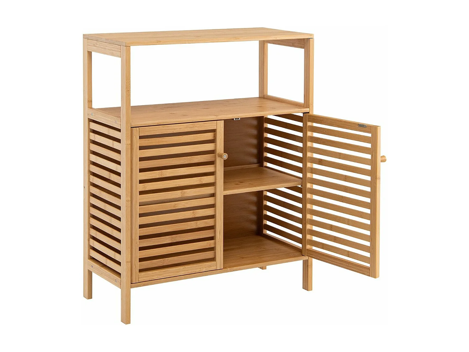 Meuble Salle de Bain en Bambou -64x27,5x80cm Naturel