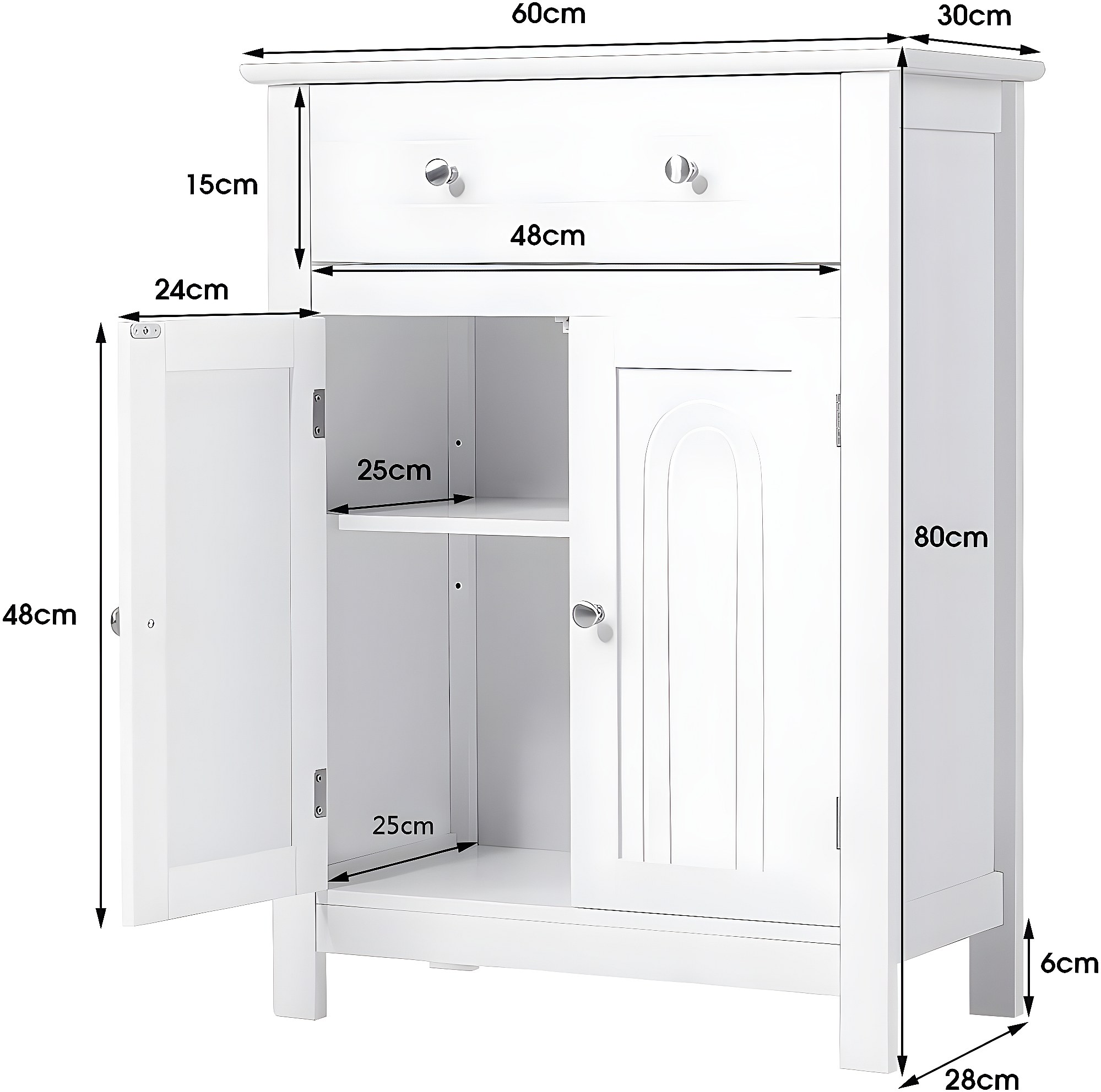 Meuble de salle de bain - Touch - Armoire - Blanc mat - Chêne décor - Contemporain - Maison