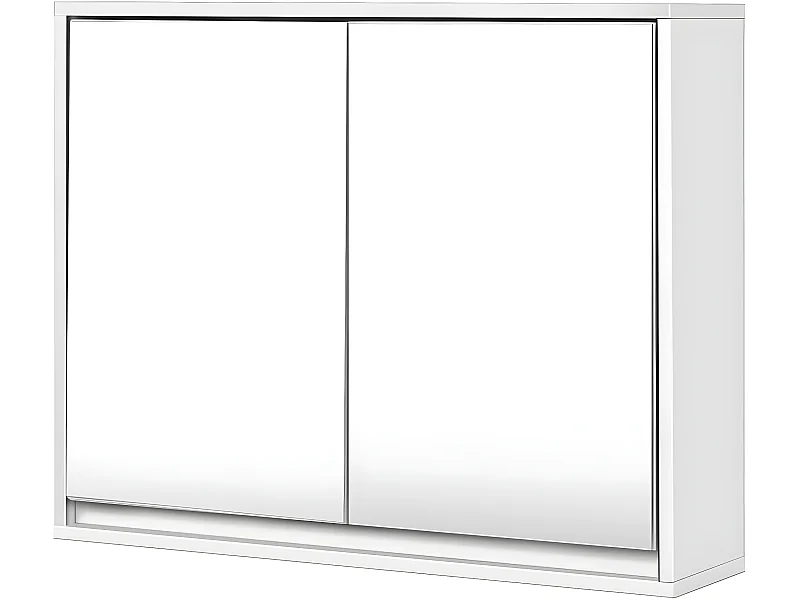 Meuble de salle de bain avec miroir hd, 55 x 14 x 45 cm armoire wc mural avec 2 portes