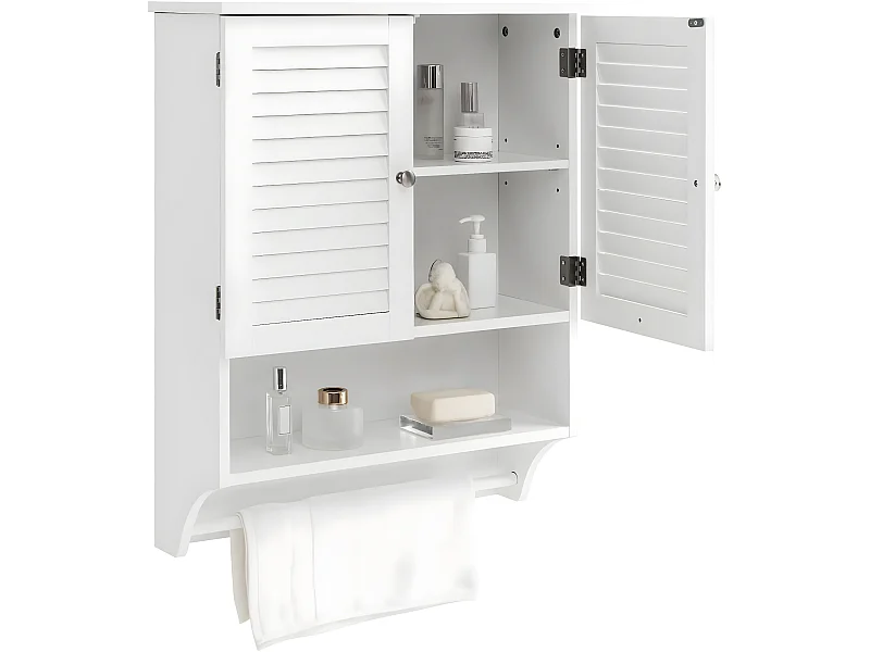 Meuble de Salle de Bain Armoire Murale, 60 x 22 x 75 cm, Blanc