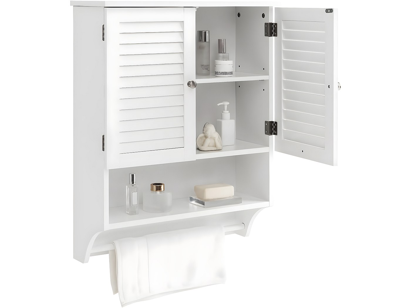 Meuble de Salle de Bain Armoire Murale, 60 x 22 x 75 cm, Blanc