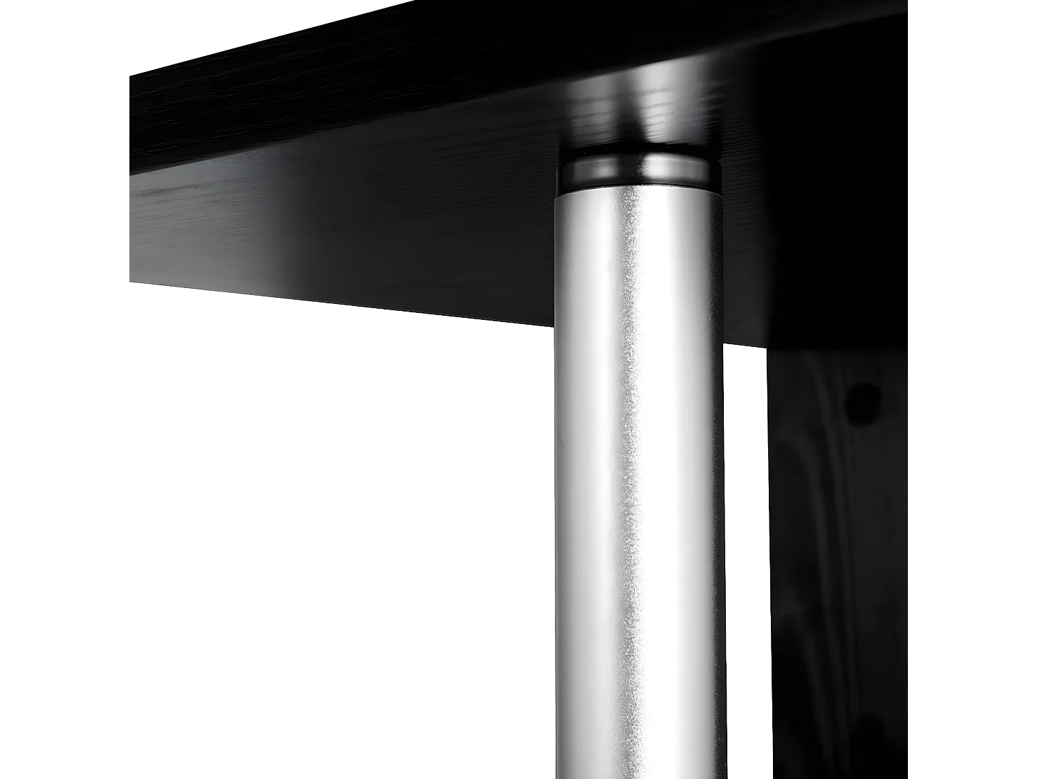 Table Basse en Bois Table d'Appoint Table de Café avec 3 Etagères Rangement pour Bureau, Jardin, Salon, 50x50x50cm Noire